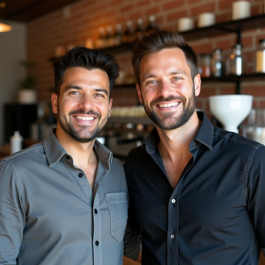 Founders of Drift Coffee Co. in their first shop location