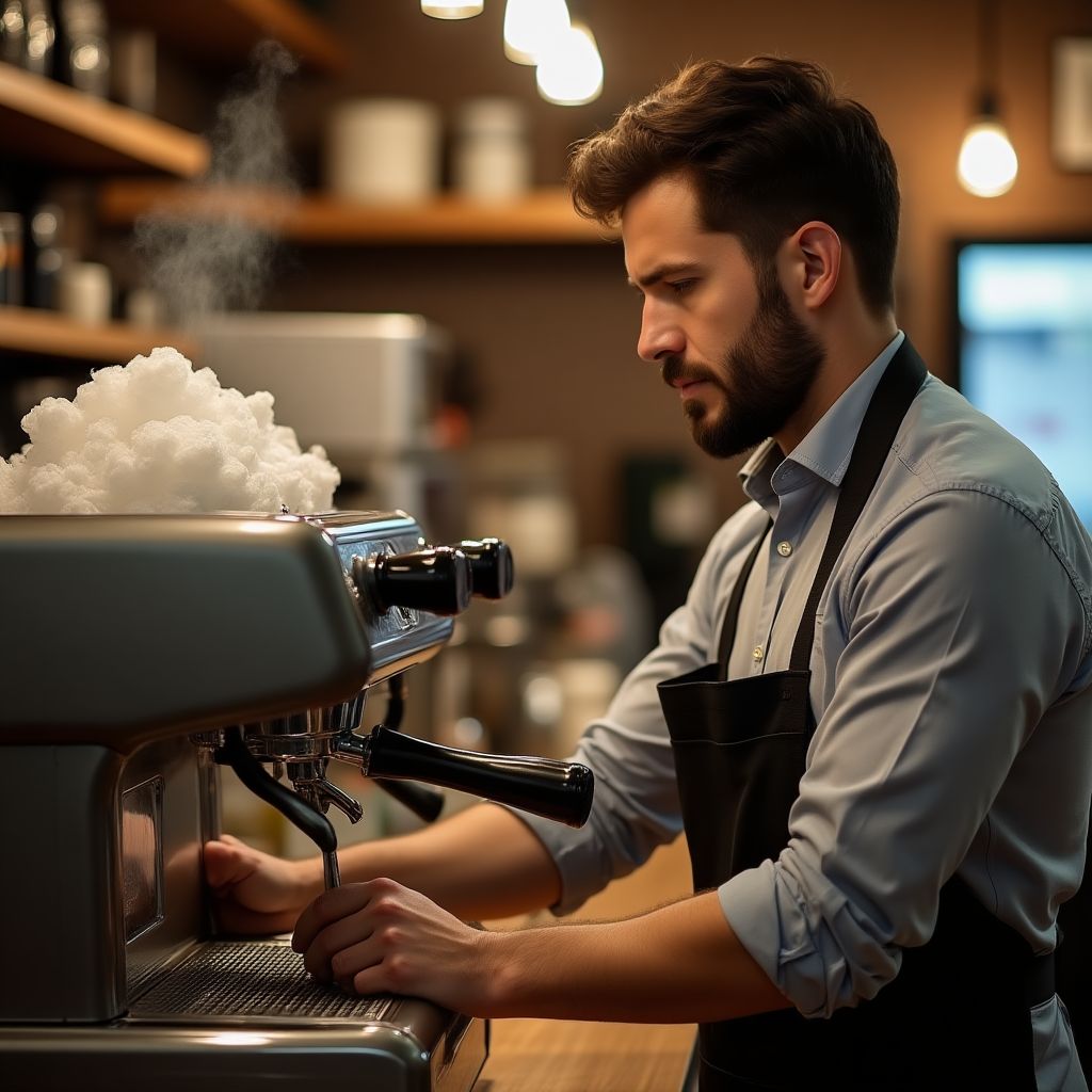 James Wilson, Head Barista preparing espresso