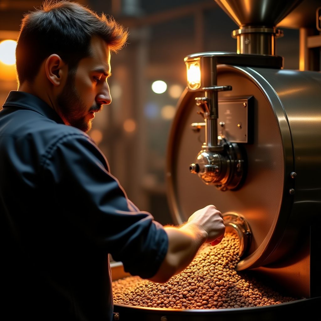 Coffee roasting process with master roaster
